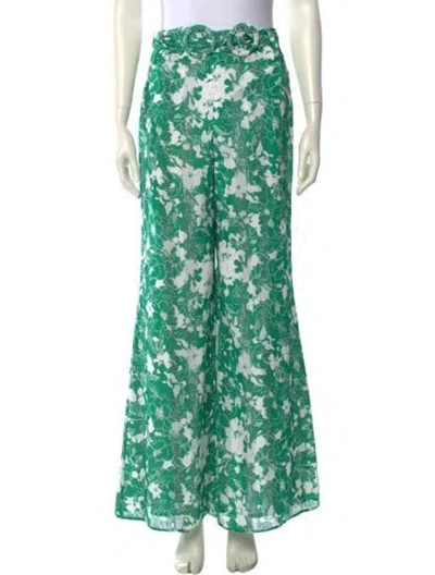 Pre-owned Alexis Floral Print Wide Leg Pants In Purple