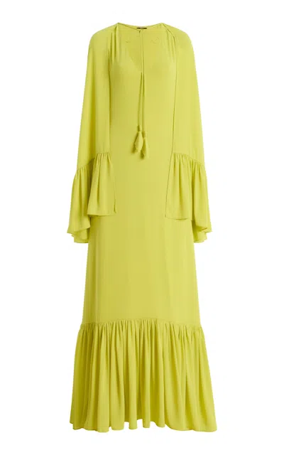 Alexis Francina Crepe Cape Dress In Green