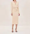 Alexis Fraser Gathered Long-sleeve Midi Dress In White