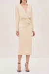 Alexis Fraser Gathered Long-sleeve Midi Dress