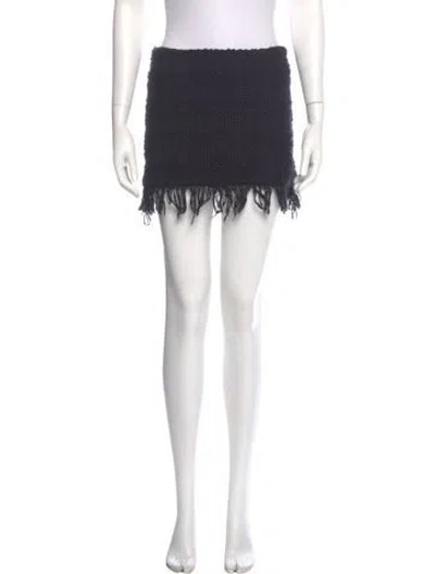 Pre-owned Alexis Fringe Trim Accent Mini Skirt In Multi