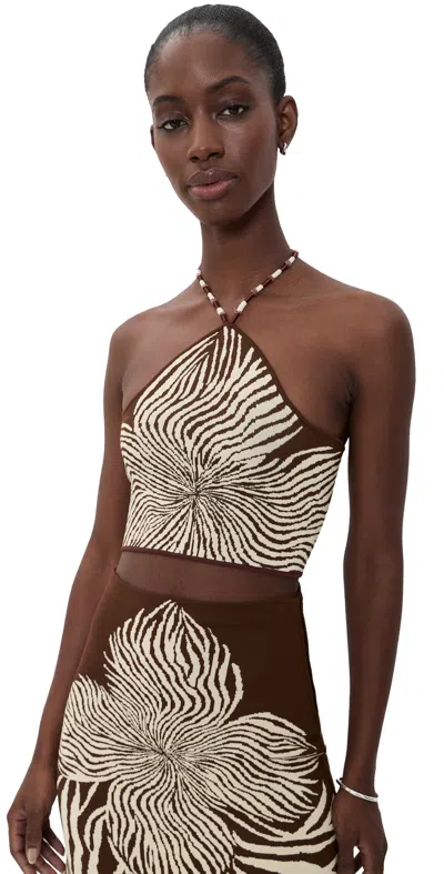 Alexis Gala Top Brown Blossom