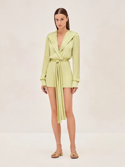 Alexis Gillian Romper In Pale Green