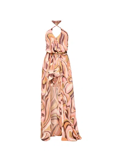 Alexis Gisela Halterneck Dress In Pink