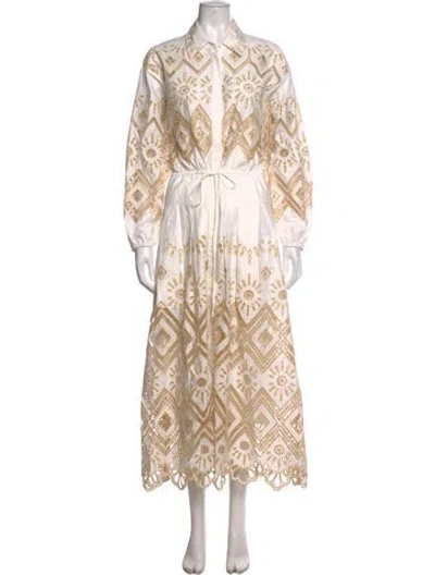Pre-owned Alexis Graphic Print Midi Length Dress W/ Tags In Neutrals