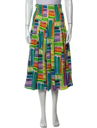 Pre-owned Alexis Graphic Print Midi Length Skirt In Neutrals