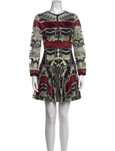 Pre-owned Alexis Graphic Print Mini Dress In Black