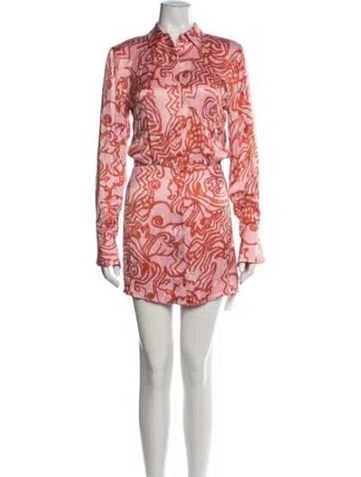 Pre-owned Alexis Graphic Print Mini Dress In Pink