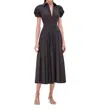 Alexis Gyles Button-down Midi Dress In Black In Black