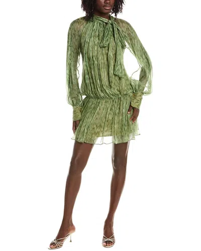 Alexis Hailey Silk-blend Mini Dress In Green