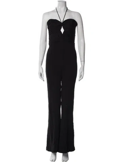 Pre-owned Alexis Halterneck Jumpsuit In Black
