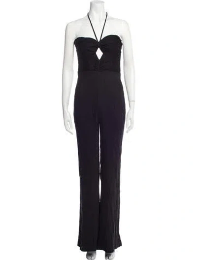 Pre-owned Alexis Halterneck Jumpsuit In Black