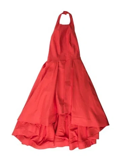 Pre-owned Alexis Halterneck Long Dress In Orange