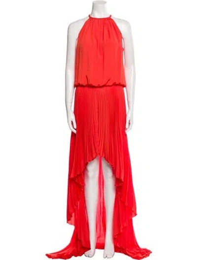 Pre-owned Alexis Halterneck Long Dress In Orange
