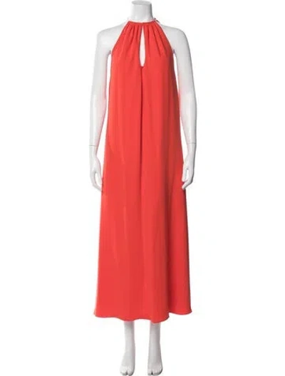 Pre-owned Alexis Halterneck Long Dress In Orange