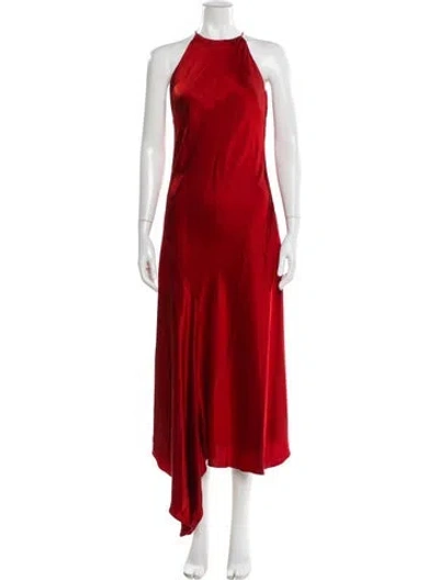 Pre-owned Alexis Halterneck Long Dress In Red