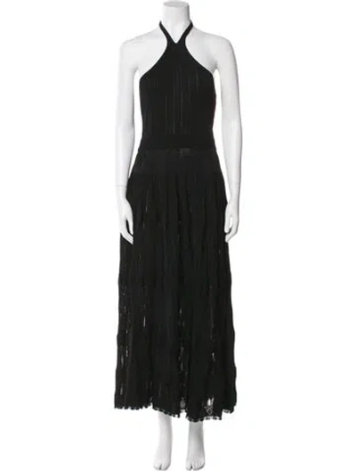 Pre-owned Alexis Halterneck Long Dress W/ Tags In Black