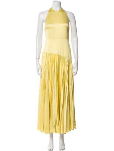 Pre-owned Alexis Halterneck Long Dress W/ Tags In Yellow