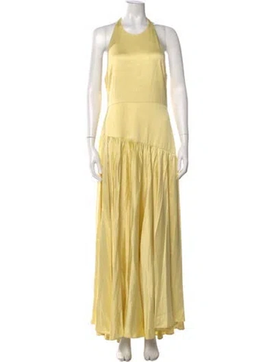 Pre-owned Alexis Halterneck Long Dress In Yellow