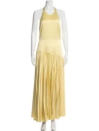 Pre-owned Alexis Halterneck Long Dress In Yellow