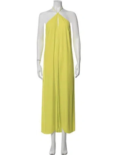 Pre-owned Alexis Halterneck Long Dress In Yellow