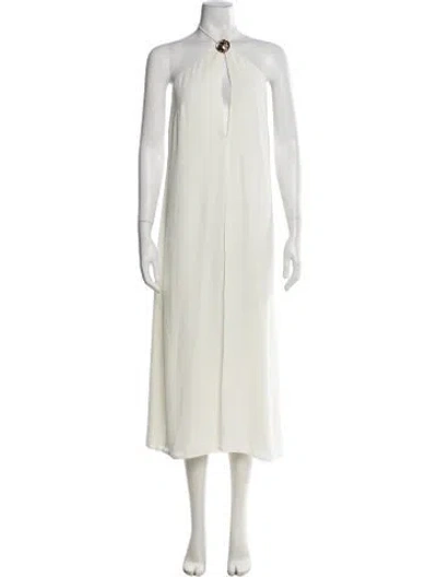 Pre-owned Alexis Halterneck Midi Length Dress In White