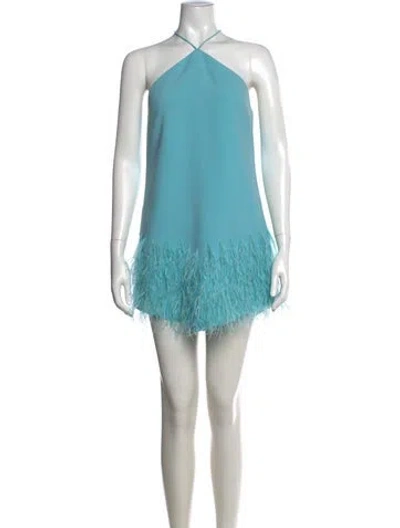 Pre-owned Alexis Halterneck Mini Dress In Blue