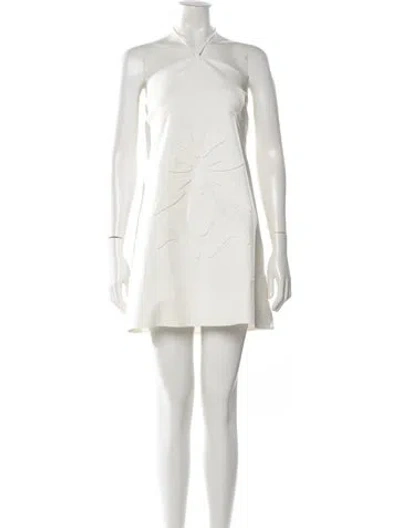 Pre-owned Alexis Halterneck Mini Dress In Neutral