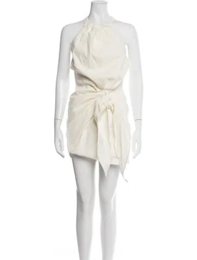 Pre-owned Alexis Halterneck Mini Dress In Neutrals