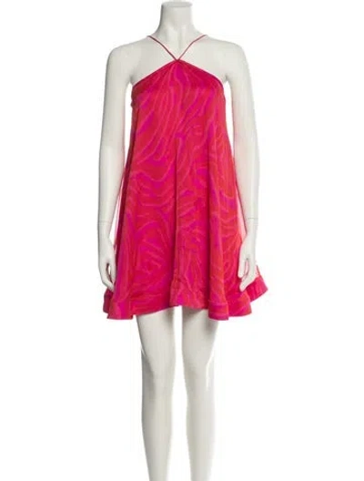 Pre-owned Alexis Halterneck Mini Dress In Pink