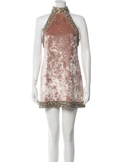 Pre-owned Alexis Halterneck Mini Dress In Pink