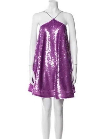 Pre-owned Alexis Halterneck Mini Dress In Purple