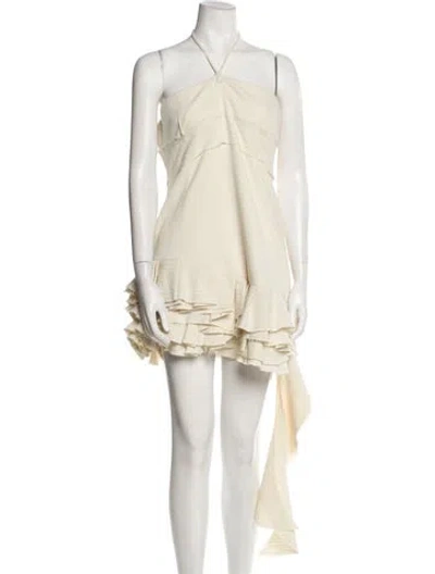 Pre-owned Alexis Halterneck Mini Dress W/ Tags In Neutral