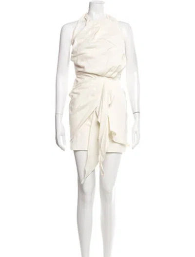 Pre-owned Alexis Halterneck Mini Dress W/ Tags In Neutrals