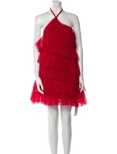 Pre-owned Alexis Halterneck Mini Dress W/ Tags In Red