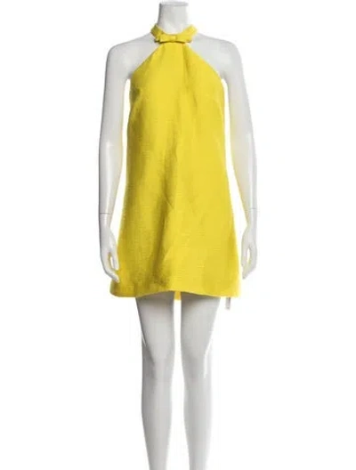 Pre-owned Alexis Halterneck Mini Dress In Yellow