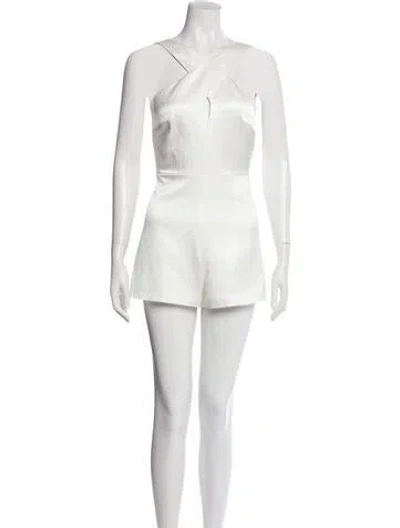 Pre-owned Alexis Halterneck Romper In Neutral