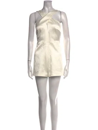 Pre-owned Alexis Halterneck Romper In Neutrals