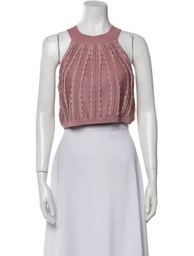 Pre-owned Alexis Halterneck Sleeveless Crop Top In Blue