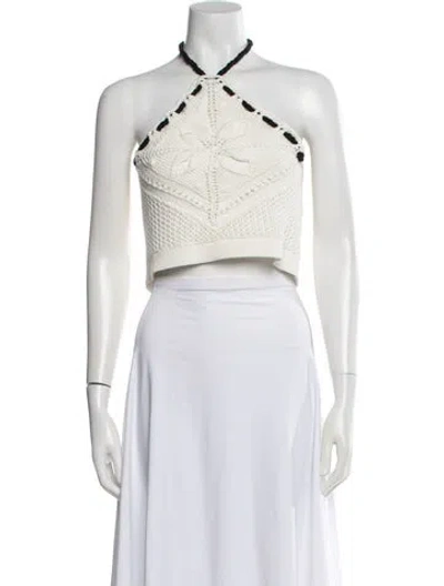 Pre-owned Alexis Halterneck Sleeveless Crop Top In Multi