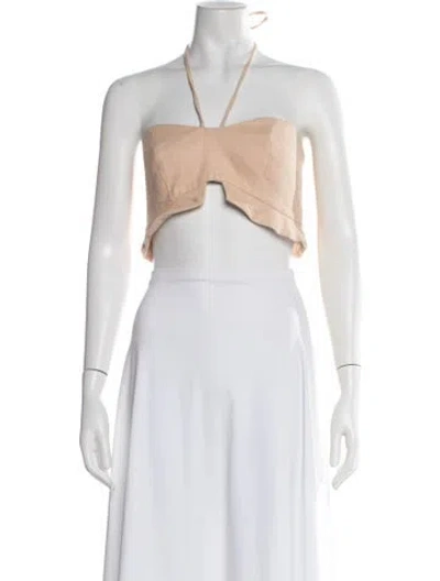 Pre-owned Alexis Halterneck Sleeveless Crop Top In White