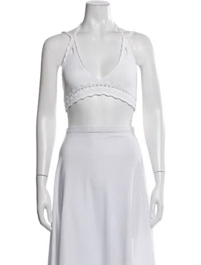 Pre-owned Alexis Halterneck Sleeveless Sports Bra In White