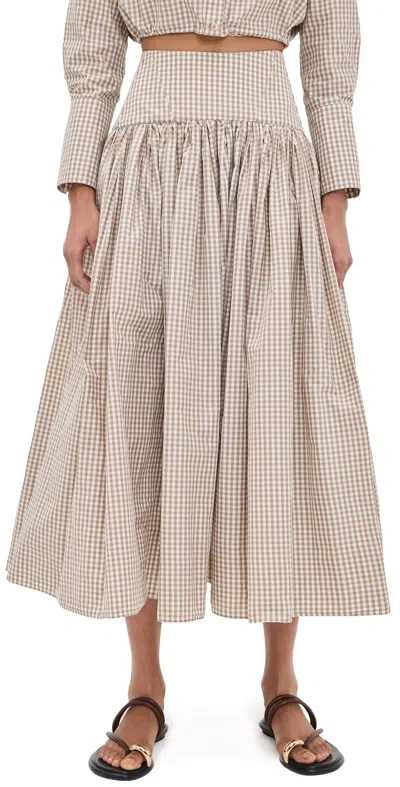Alexis Havara Skirt Tan/white In Brown