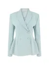 Alexis Helen Double-breasted Jacket In Blue