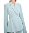 Alexis Helen Double-breasted Jacket In Blue