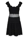 Alexis Hopper Scalloped Lace-insert Dress In Black