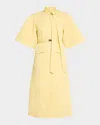 Alexis Ilardi Belted Short-sleeve Dress In Yellow