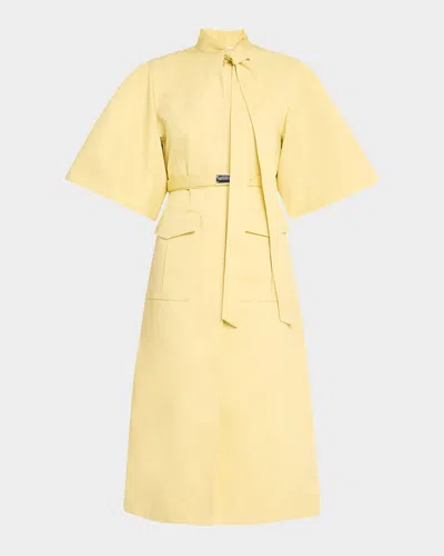 Alexis Ilardi Belted Short-sleeve Dress In Yellow