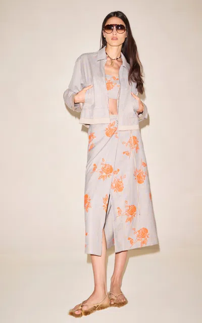 Alexis Indy Midi Skirt In Gray