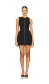 Alexis Italie Zip-front Mini Dress In Black
